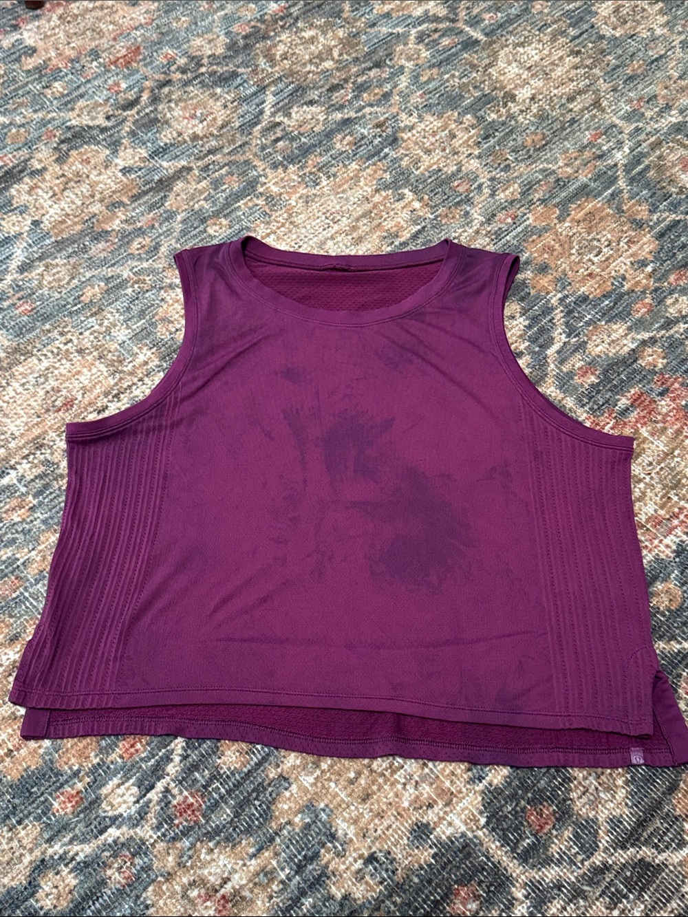 Lululemon Long for Length Tank Diamond Dye Purple Relaxed Fit M